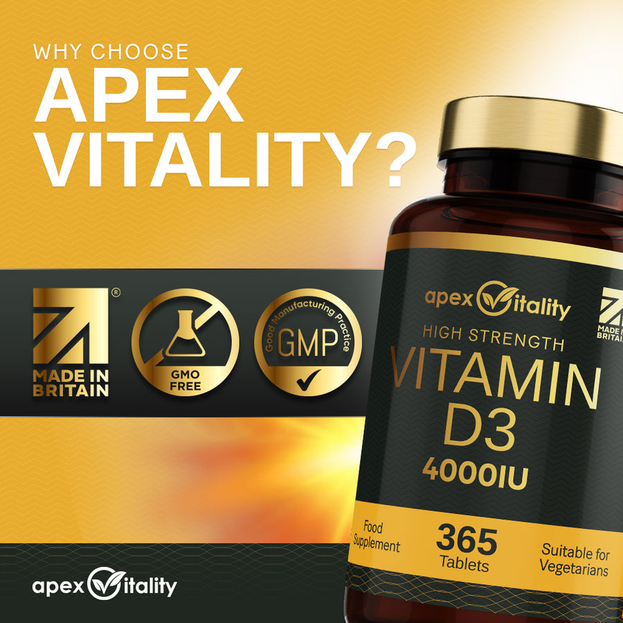 High Strength Vitamin D3 4000 IU Supplement - Apex Vitality