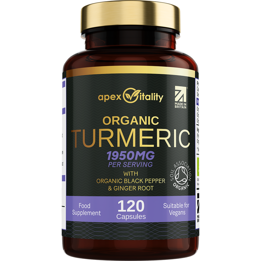 Turmeric Supplement High Strength with Organic Black Pepper and Ginger Root - Apex Vitality